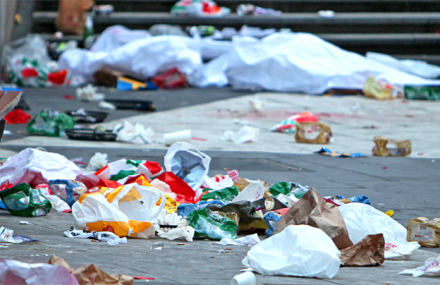 Litter on a street